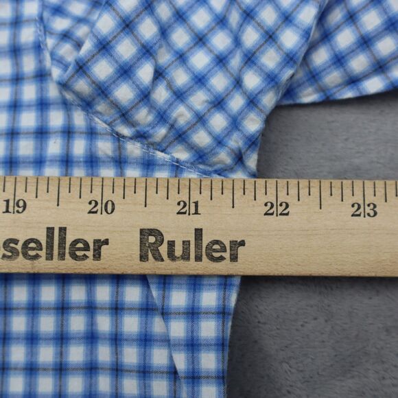 Columbia Button Up Shirt Mens M Blue Checked Fishing Outdoor Fish Hike Camp - Picture 5 of 14